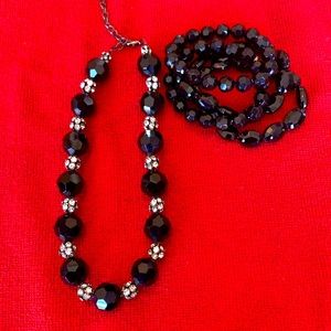 Black necklace and bracelets